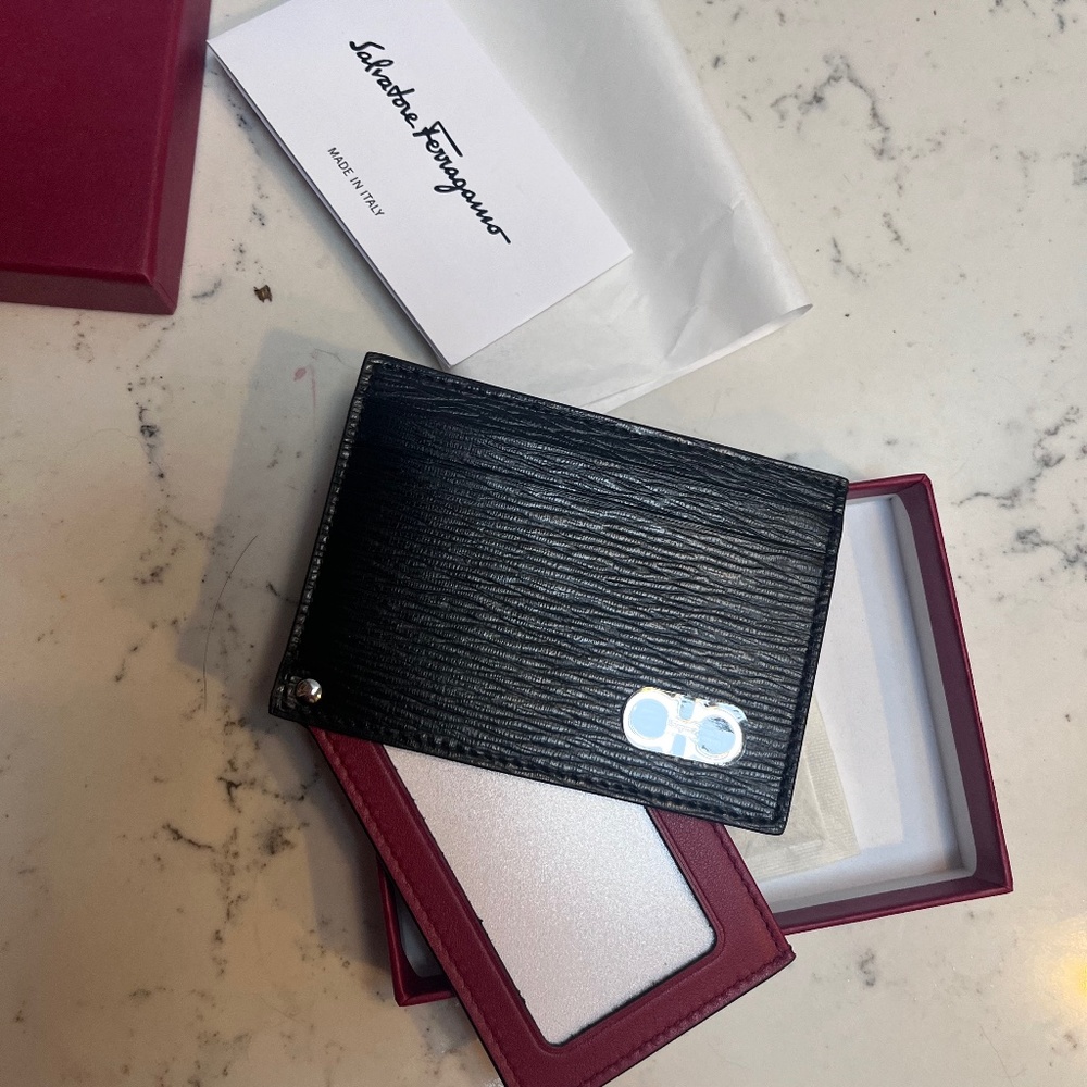 Salvatore Ferragamo Leather Card Wallet - new with tags